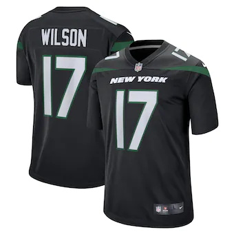 mens nike garrett wilson stealth black new york jets altern